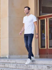 CityZen Ermont pánské bavlněné triko s krátkým rukávem, bílé