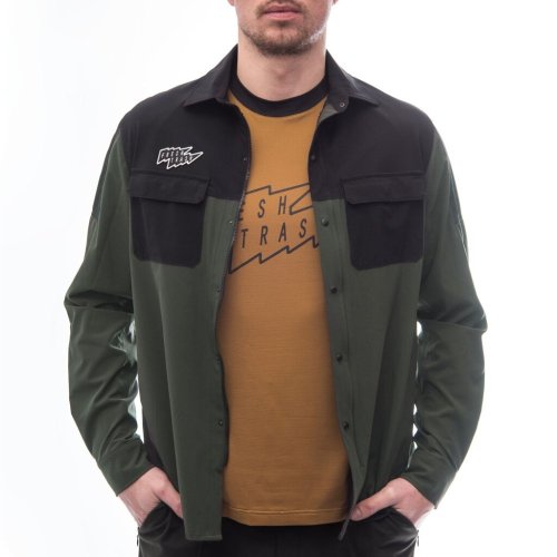 FRESH TRASH MEN´S, Rider long sleeve shirt olive green/black