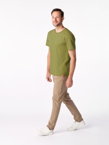 CityZen Agen pánske bavlnené tričko s okrúhlym výstrihom, olivová