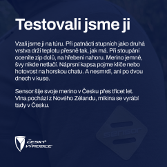 Sensor Merino Upper pánská mikina, celozip, Černá
