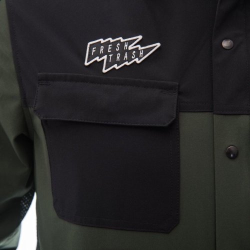 FRESH TRASH MEN´S, Rider long sleeve shirt olive green/black
