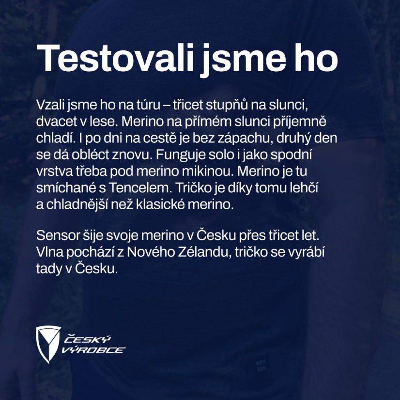 Sensor Merino Lite – pánské triko kr. rukáv, anthracite gray