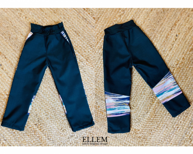 Ellem Dívčí softshellové kalhoty, AGARON - LUXURY Střih: REGULAR