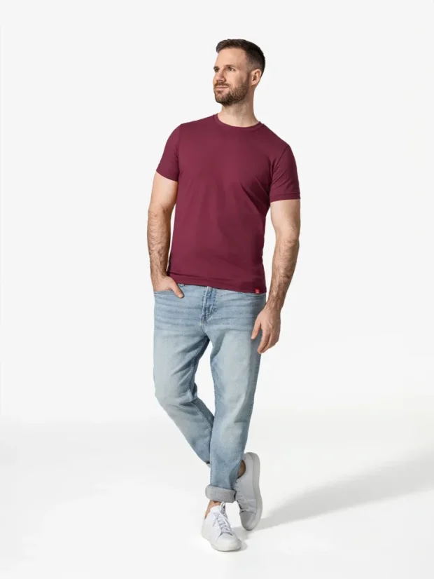 CityZen Davos pánské tričko slim fit bordó