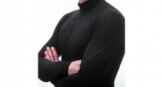 Sensor Merino Double Face pánské tričko dlouhý rukáv, zip černé