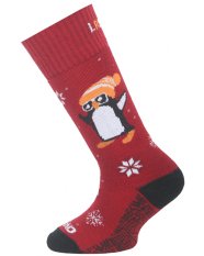 Lasting SJT detské merino lyžiarske ponožky červená