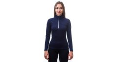 Sensor Merino Upper dámská mikina, krátký zip, Deep blue