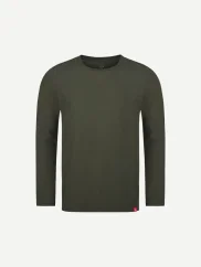 CityZen Cali pánske bavlnené tričko s dlhým rukávom Dark khaki