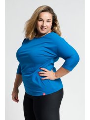 CityZen dámské balvněné triko Plus size 3/4 rukáv, královská modrá