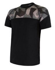 Sensor Merino Impress pánské tričko krátkým rukávem černá/camo
