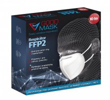 Good Mask respirátor FFP2 jednorázový, balení 10 kusů bílý