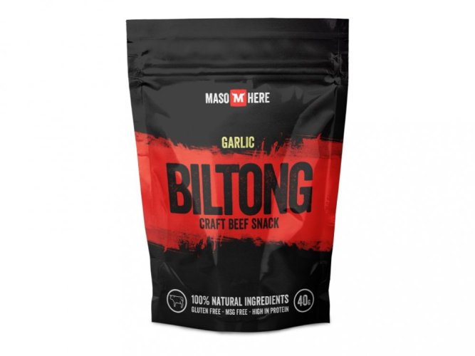 Maso Here Biltong Sušené hovězí maso česnek 40 g