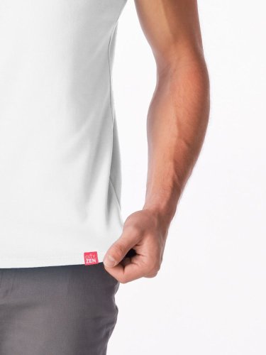CityZen Davos, pánske tričko slim fit, biele