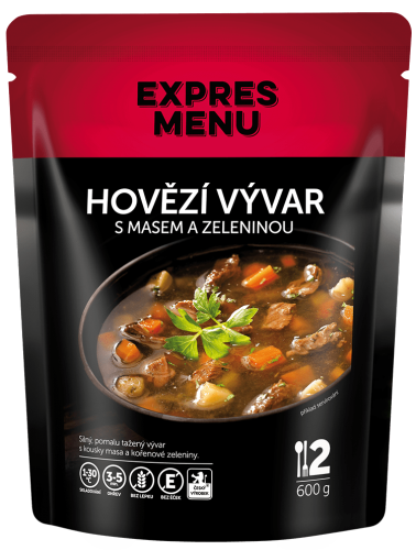Expres menu Hovězí vývar s masem a se zeleninou 600g