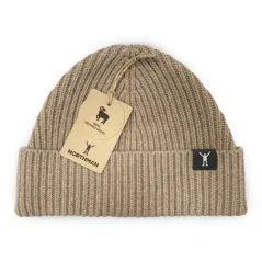 Northman Beanie Merino 1:1, čepice, žebro béžová  uni