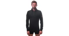 Sensor Merino Extreme pánske tričko s dlhým rukávom a krátkym zipsom, Čierna/mustard