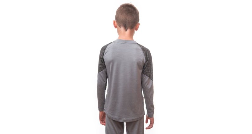 Sensor Merino Impress dětský set – tričko a spodky, Šedá/maori