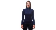 Sensor Merino Upper dámská mikina, krátký zip, Deep blue