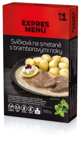 Expres menu KM Svíčková na smetaně s bramborovými noky 500g.