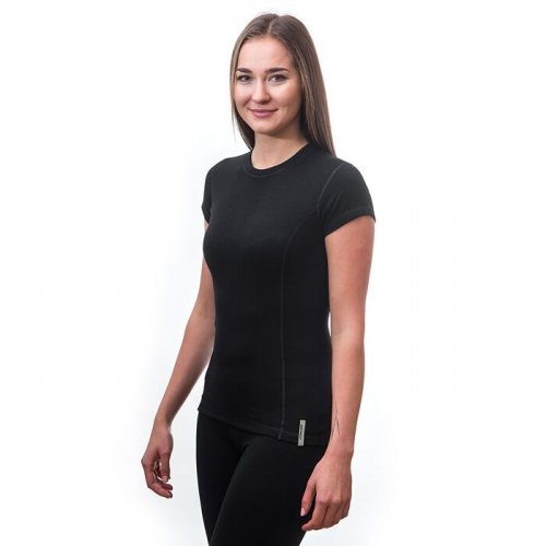 Sensor Merino Double face dámské tričko krátký rukáv, černé