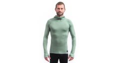 Sensor Merino DF pánské triko dl.rukáv s kapucňou basil green