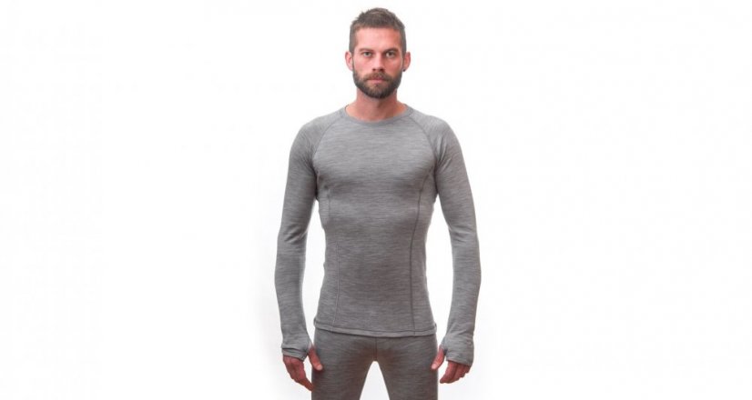 Sensor Merino Bold pánské triko s dlouhým rukávem cool grey