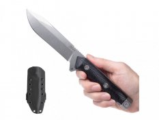 ANV Knives pevný nůž M73 Kontos černý, kydexové pouzdro