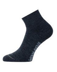 Lasting FWP krátké merino ponožky s jemným plyšem, tmavě šedé
