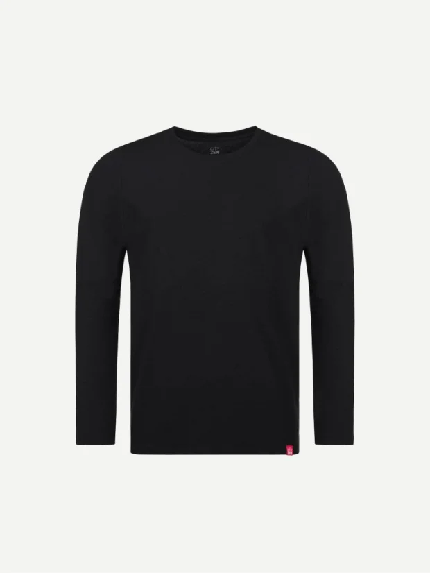 CityZen Cali pánské bavlněné triko dlouhý rukáv černé