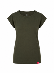 CityZen ALTA dámske bavlnené tričko s kimono rukávom a elastanem, dark khaki