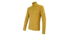Sensor Merino Extreme pánske tričko s dlhým rukávom a krátkym zipsom, Mustard