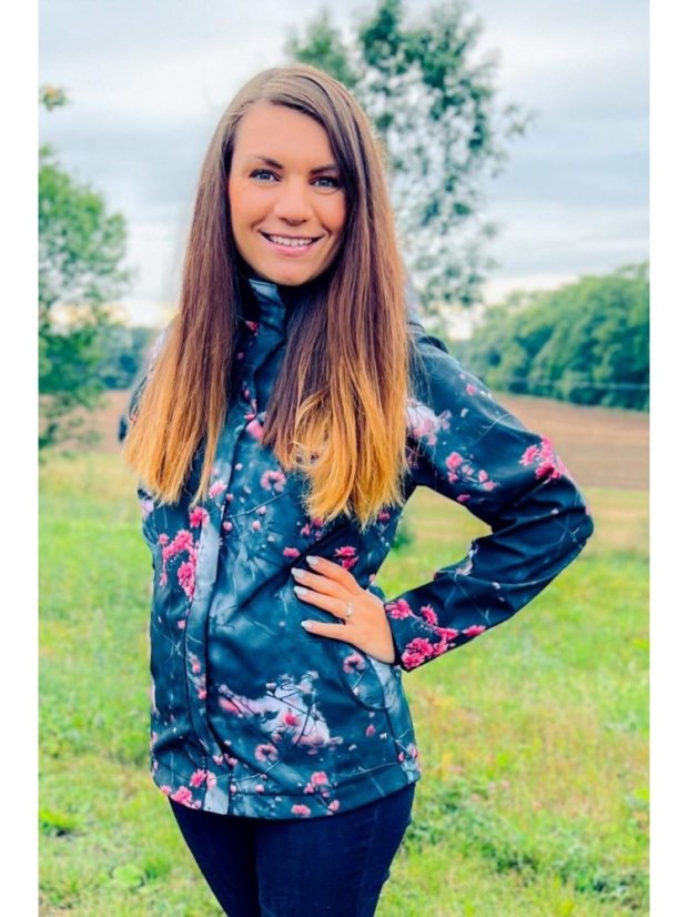 ELLEM Dámská softshellová bunda Lara ledové květy