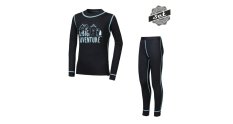 Sensor Double Face Set Adventure dětský triko dl.rukáv + spodky černá