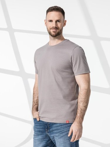 CityZen Agen pánske bavlnené tričko s okrúhlym výstrihom, popolavo sivé