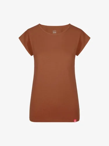 CityZen Alta dámské bavlněné triko kimonový rukáv skořicové