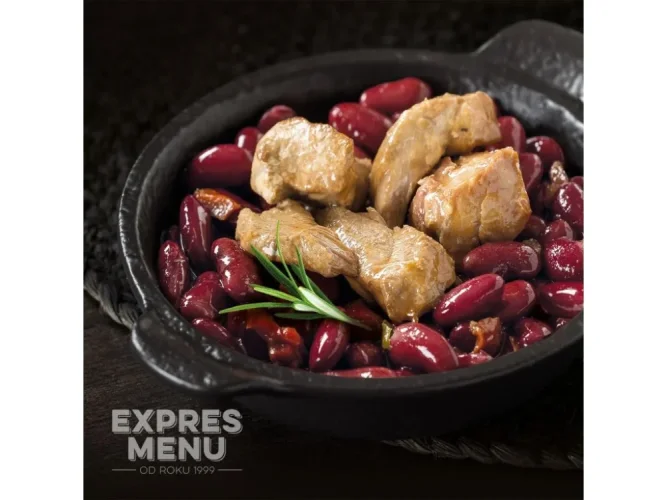 Expres Menu Bravčové mäso s fazuľami a lečom – 1 porcia, 300 g
