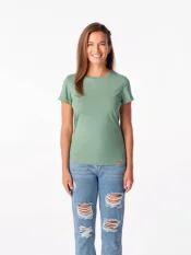 CityZen Moss dámské bavlněné triko klasické s krátkým rukávem, pastelově zelené