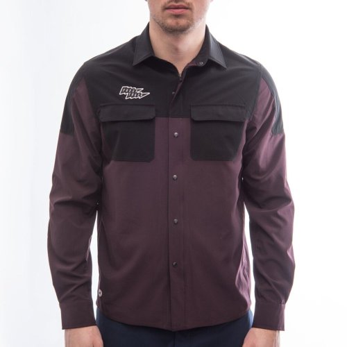 FRESH TRASH MEN´S, Rider long sleeve shirt wine red/black
