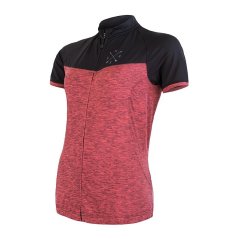 Sensor Cyklo Motion Dámský dres krátký rukáv, celozip, růžová/černá