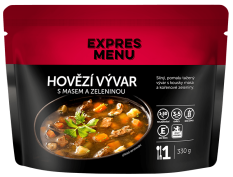 Expres menu Hovězí vývar s masem a zeleninou 1 porce 330g