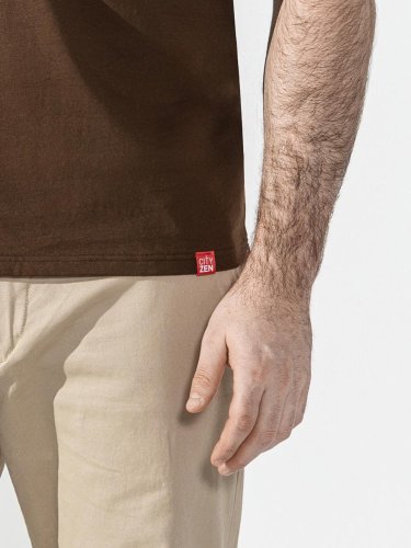 CityZen Agen pánské bavlněné triko, kávově hnědá