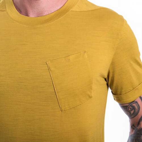 Sensor Merino Air Traveller pánské tričko krátký rukáv Mustard