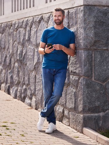 CityZen Davos pánske tričko slim fit modrozelené
