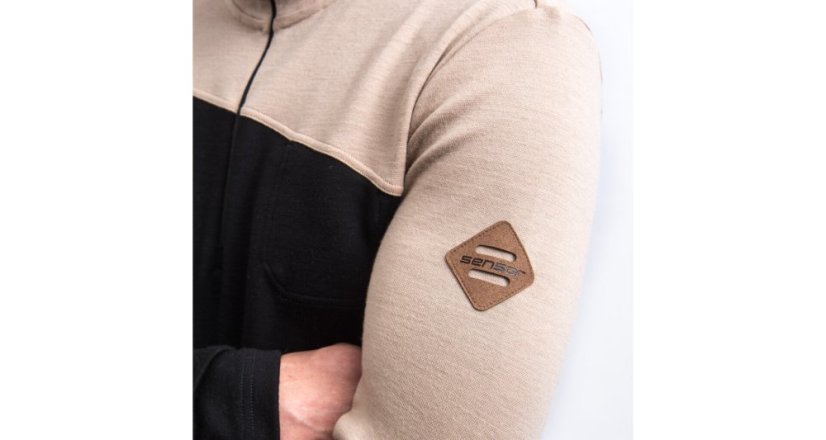 Sensor Merino Extreme Up pánská mikina dl.rukáv zip černá/almond beige