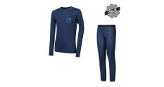 Sensor Double Face Set Logo Up juniorské tričko dl. rukáv + spodky deep blue