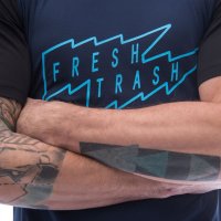 FRESH TRASH MEN´S, Horizon short sleeve tee marine/black