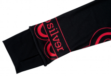 Nanosilver Termo dámské tričko s motivem Flower černá/červená s palečníky