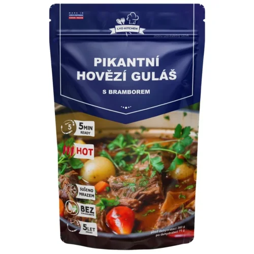 FDC Pikantný hovädzí guláš so zemiakmi – sušený mrazom 75 g