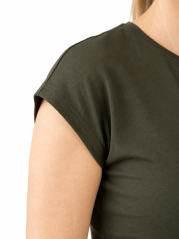 CityZen ALTA dámske bavlnené tričko s kimono rukávom a elastanem, dark khaki