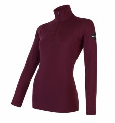 Sensor Merino Extreme Dámské tričko dlouhý rukáv, zip, port red